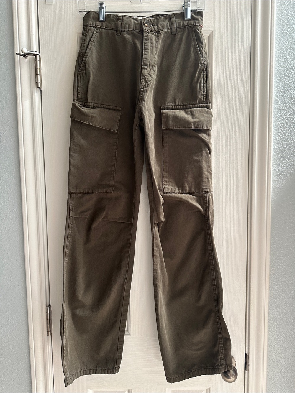 Zara Olive Green Utility Cargo Pants Women’s 2 Cotton Safari Outdoors Gorpcore